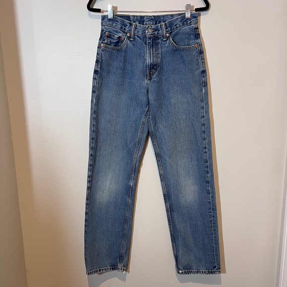 Levis Mens 550 Relaxed Fit Broken In Blue Jeans Worn Denim Light Wash Size 29x34 - Picture 6 of 16
